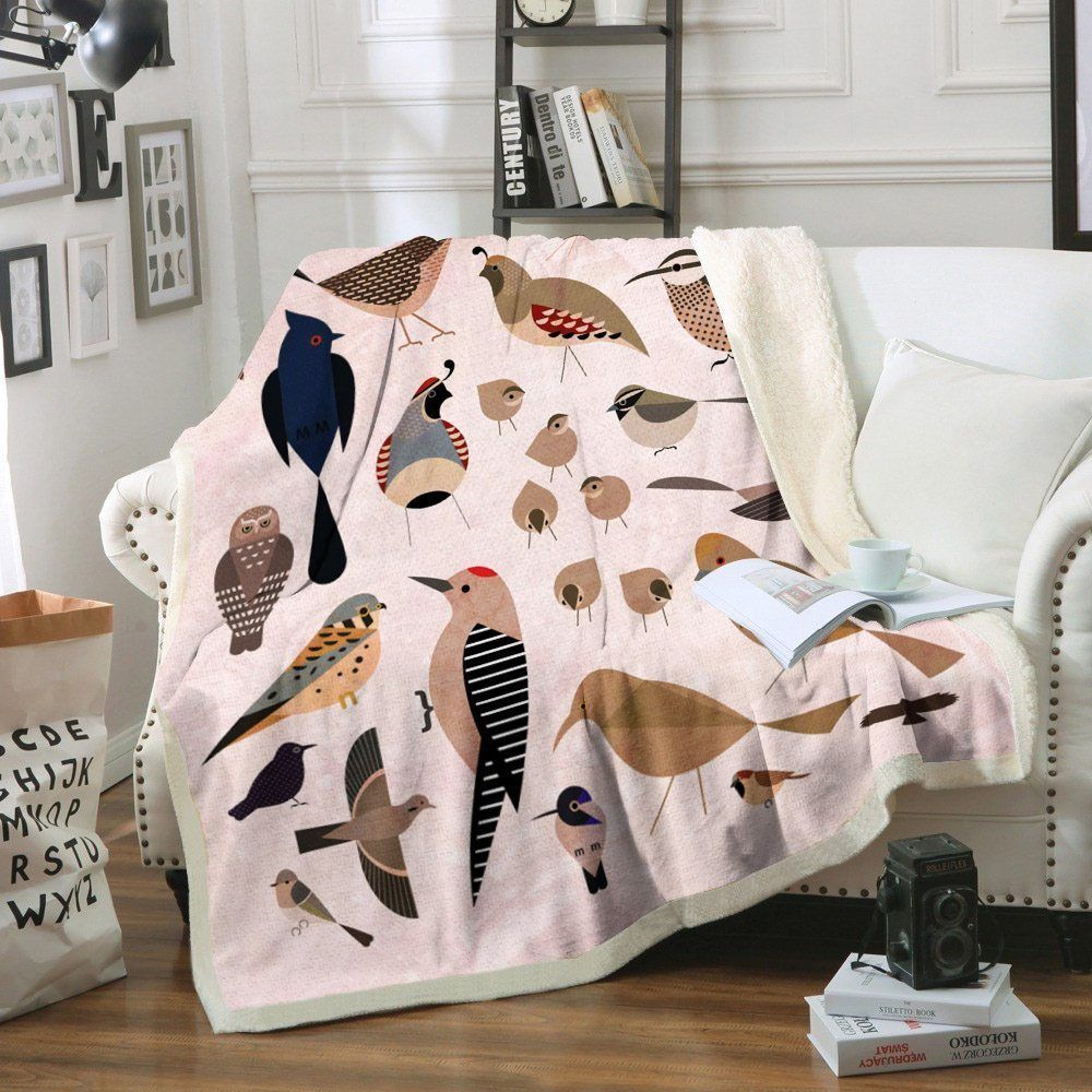 Bird Sherpa Fleece Blanket