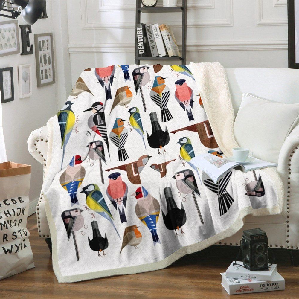 Bird Sherpa Fleece Blanket
