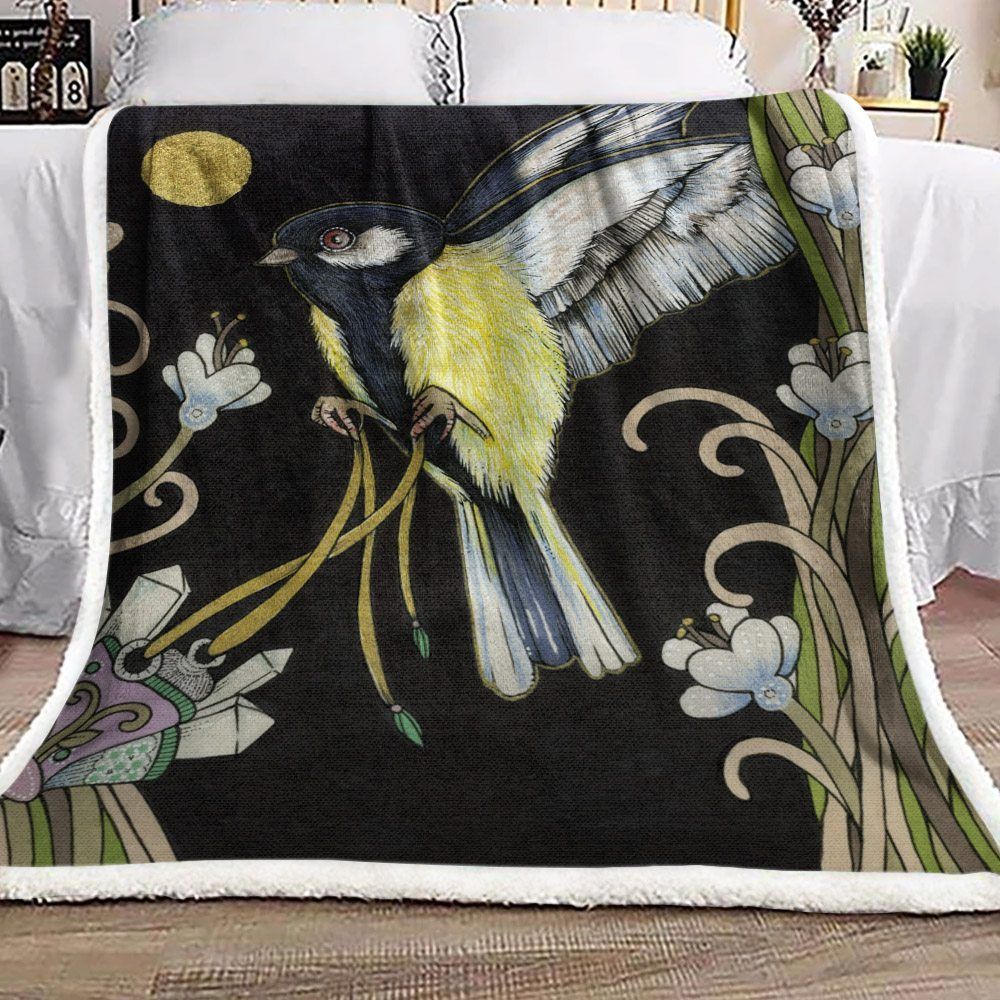 Bird Sherpa Fleece Blanket