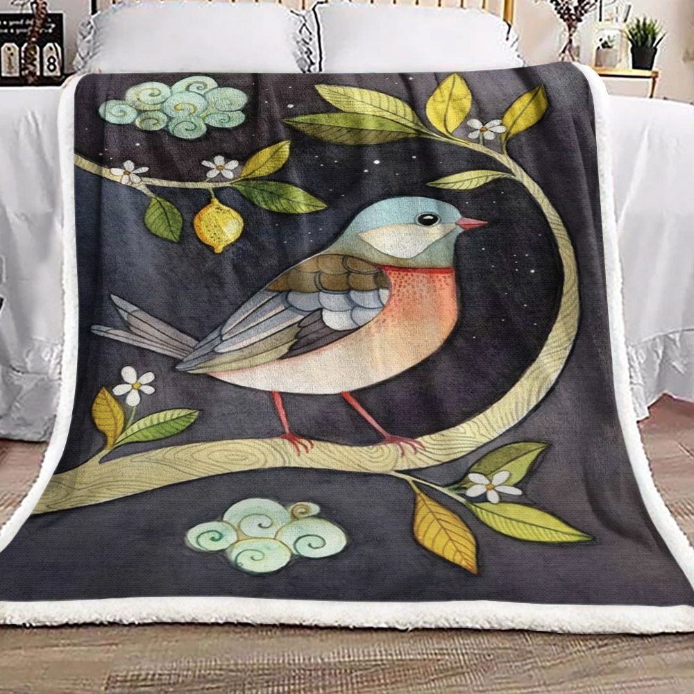 Bird Sherpa Fleece Blanket