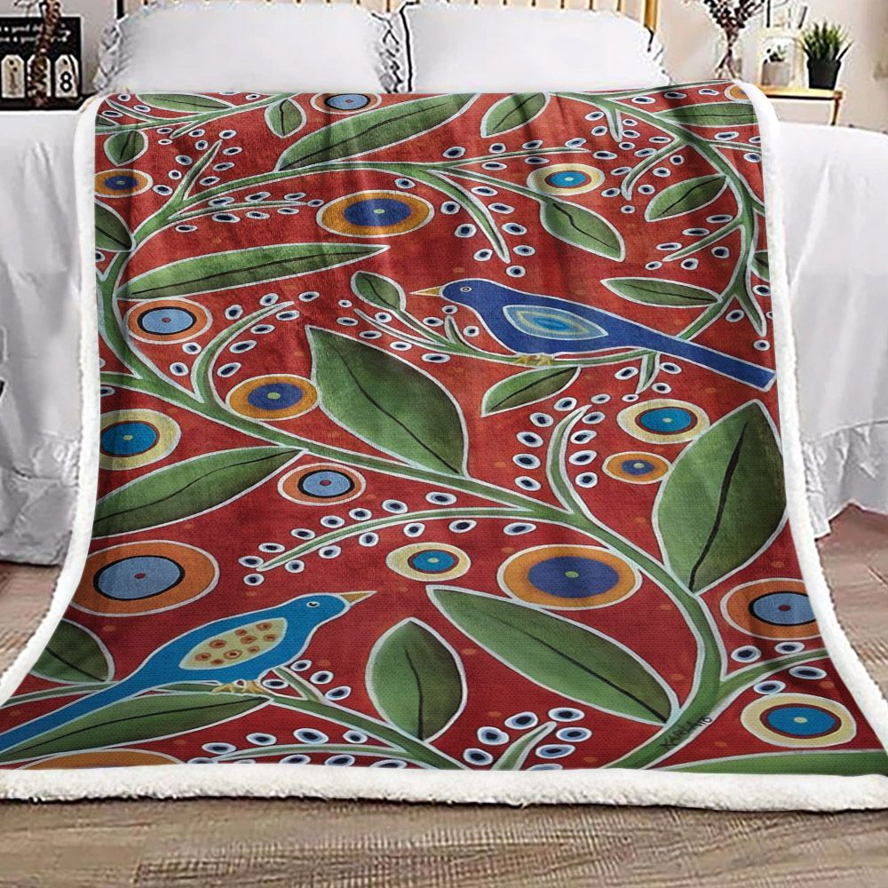 Bird Sherpa Fleece Blanket