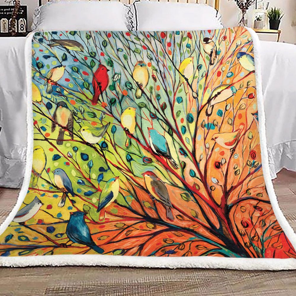 Bird Sherpa Fleece Blanket