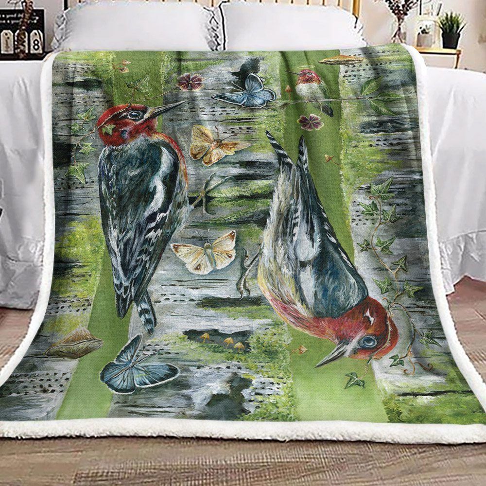 Bird Sherpa Fleece Blanket
