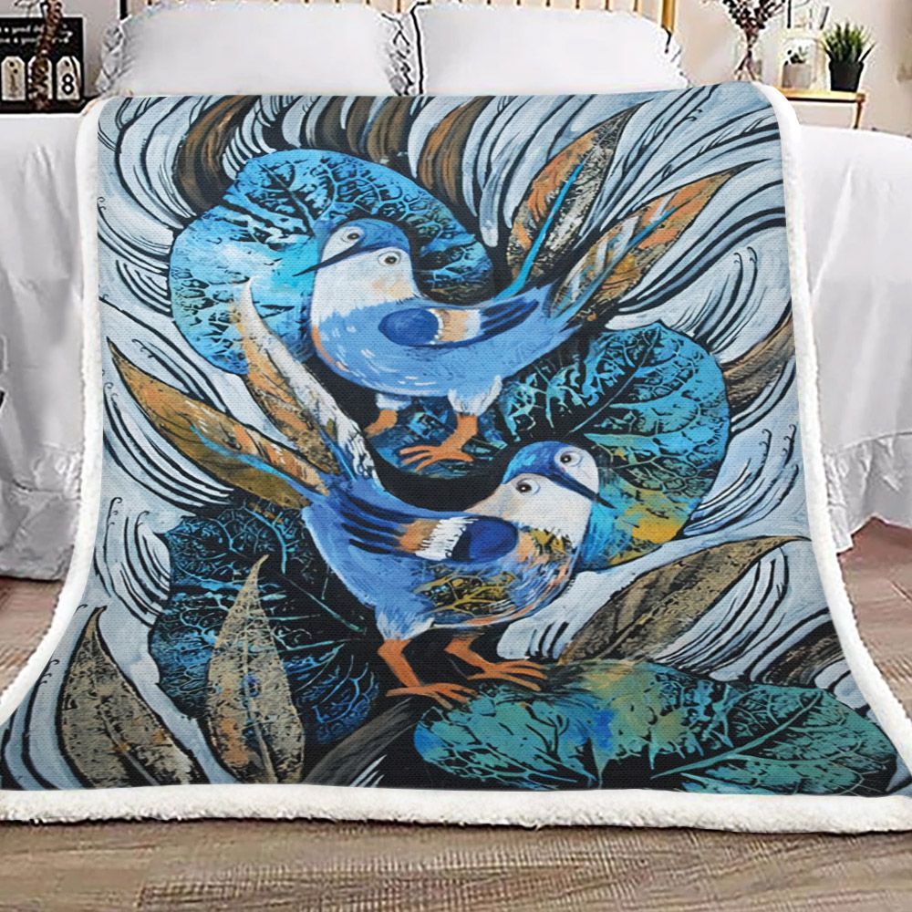 Bird Sherpa Fleece Blanket