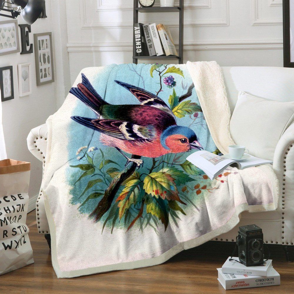 Bird Sherpa Fleece Blanket