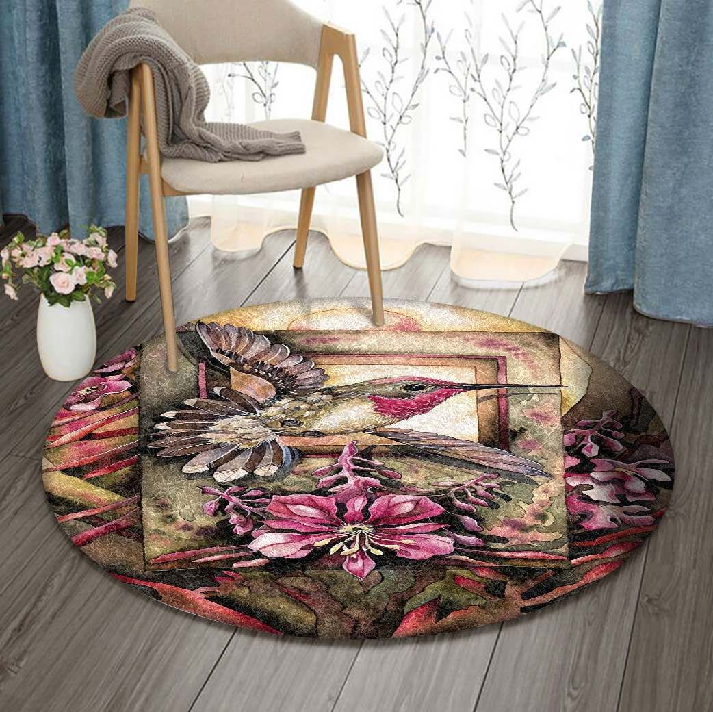 Bird Flower Round Carpet