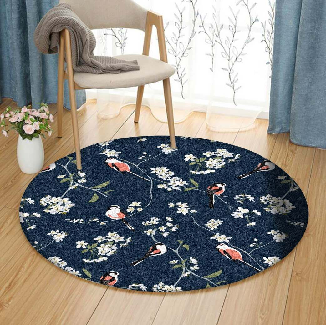 Bird Flower Round Carpet