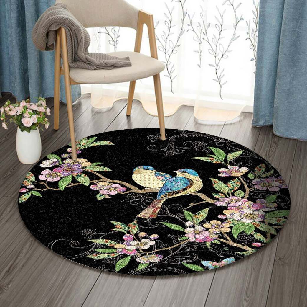 Bird Flower Round Carpet