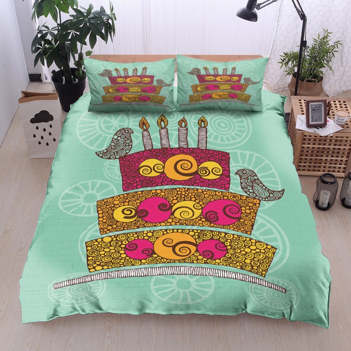 Bird Happy Birthday Bedding Set