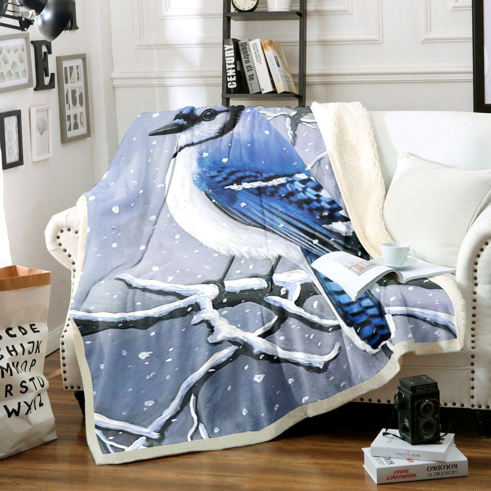 Bird Sherpa Fleece Blanket