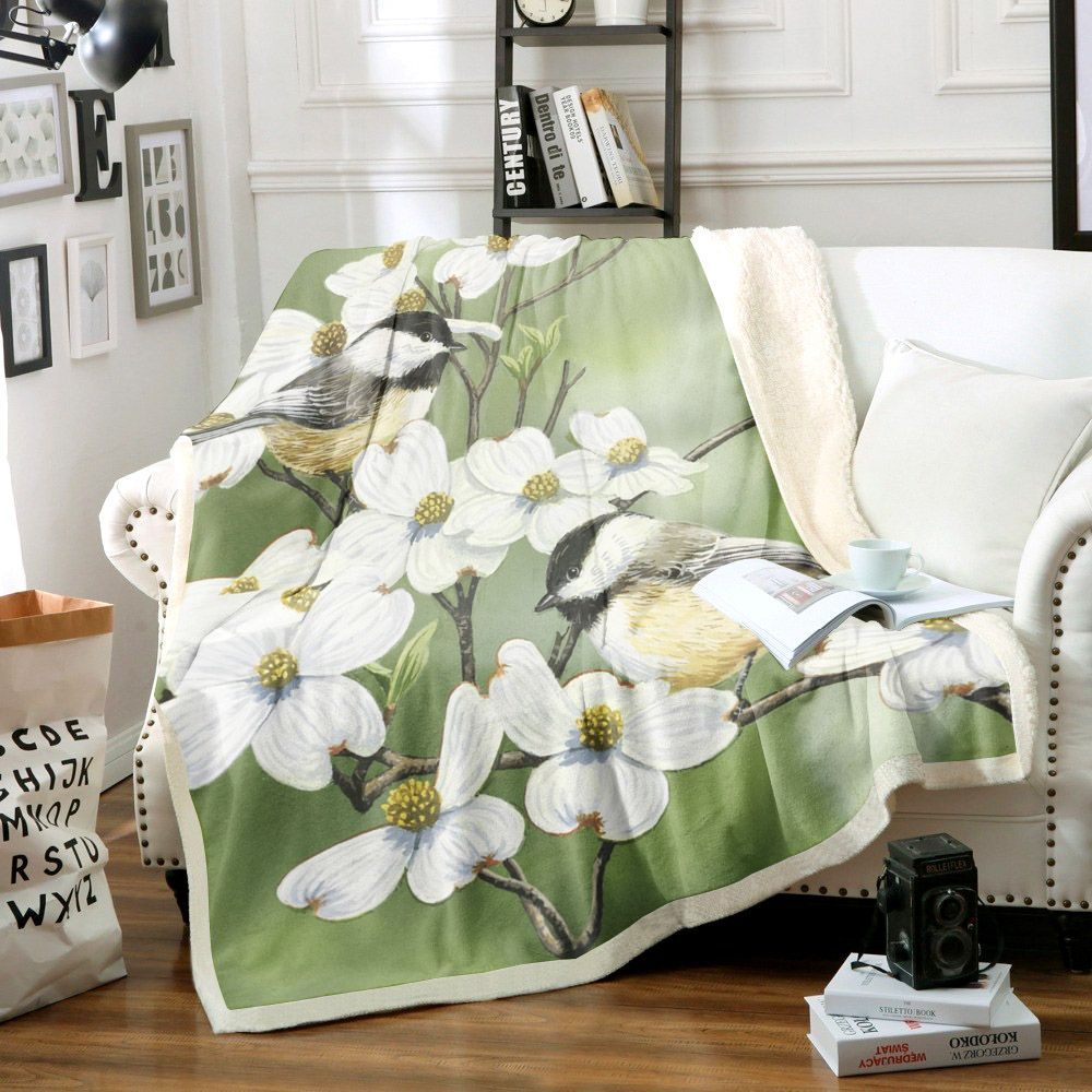 Bird Sherpa Fleece Blanket