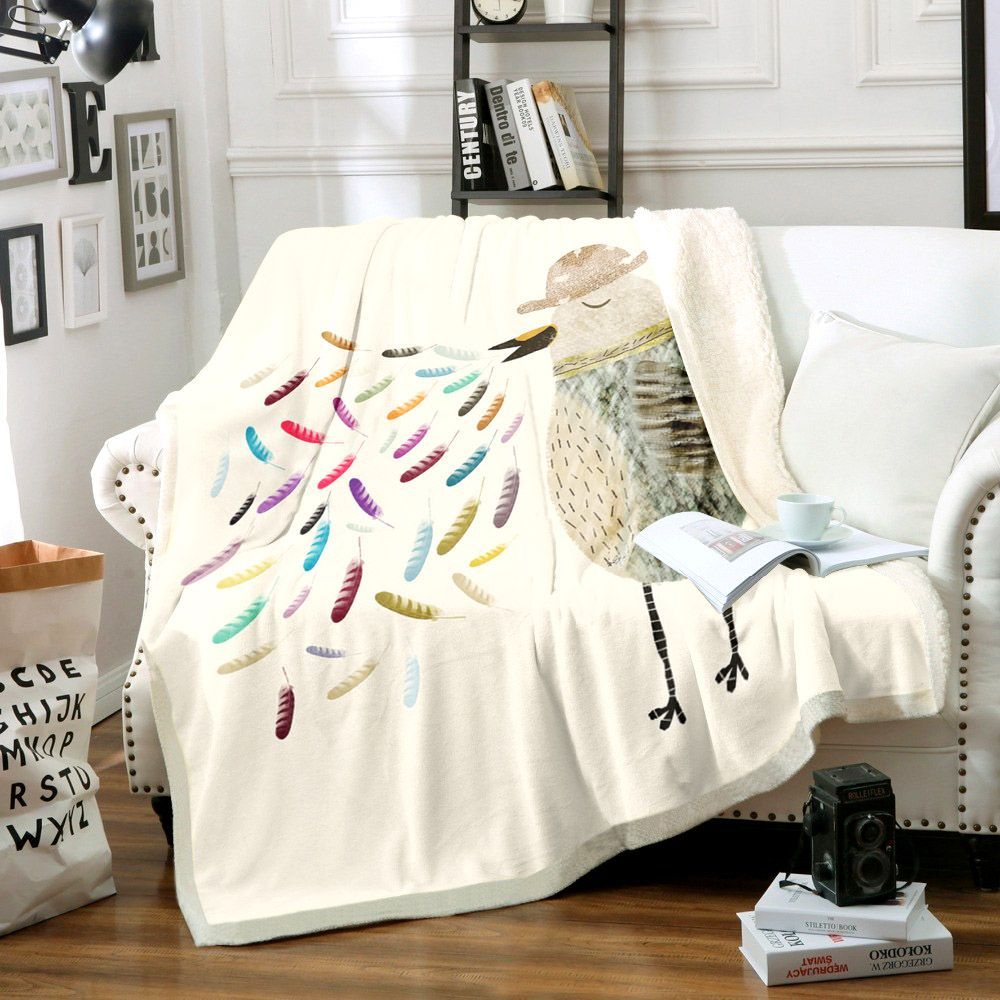 Bird Sherpa Fleece Blanket