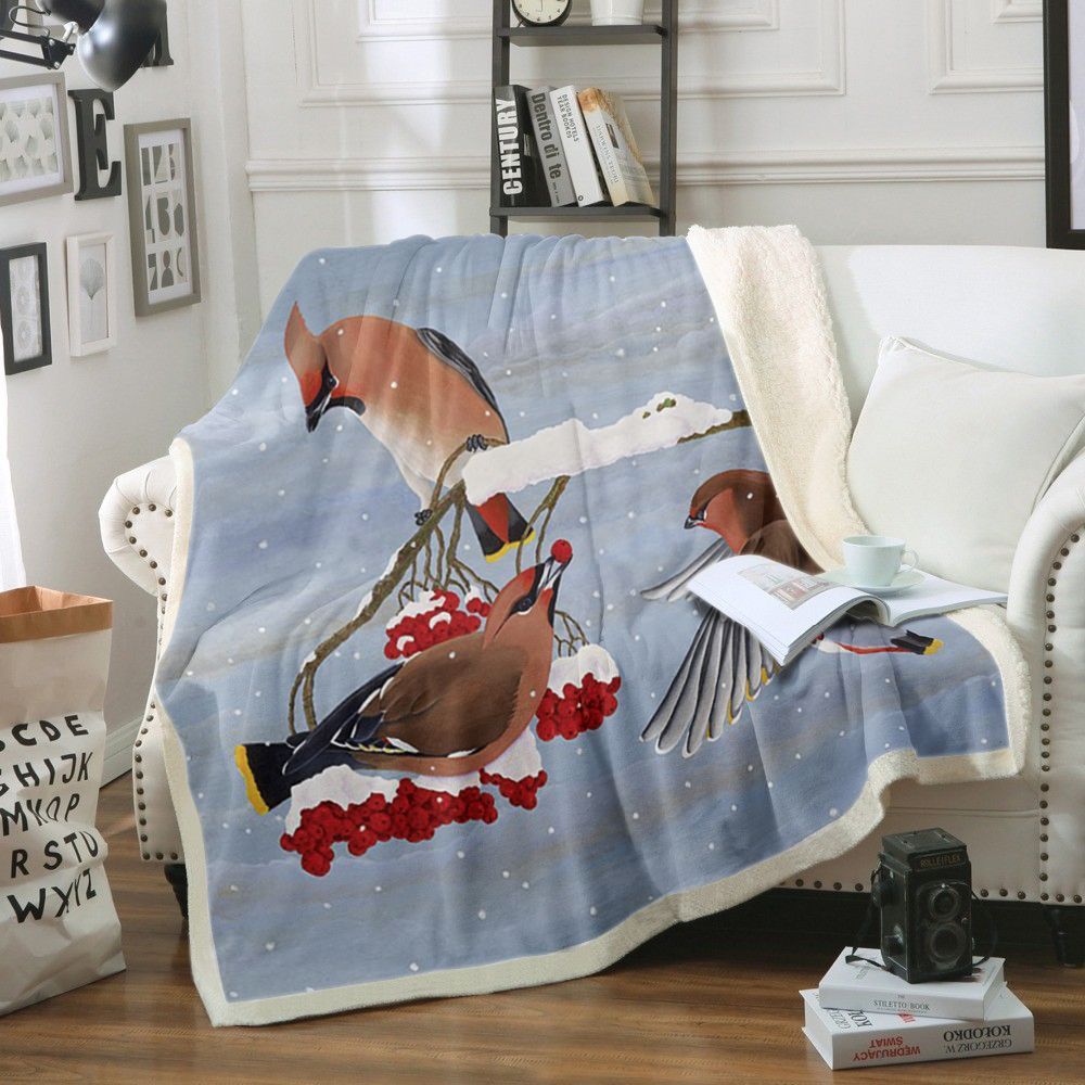 Bird Sherpa Fleece Blanket