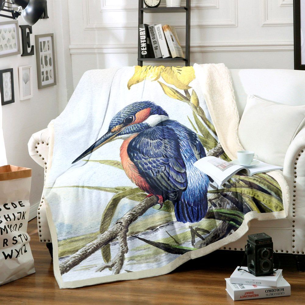 Bird Sherpa Fleece Blanket