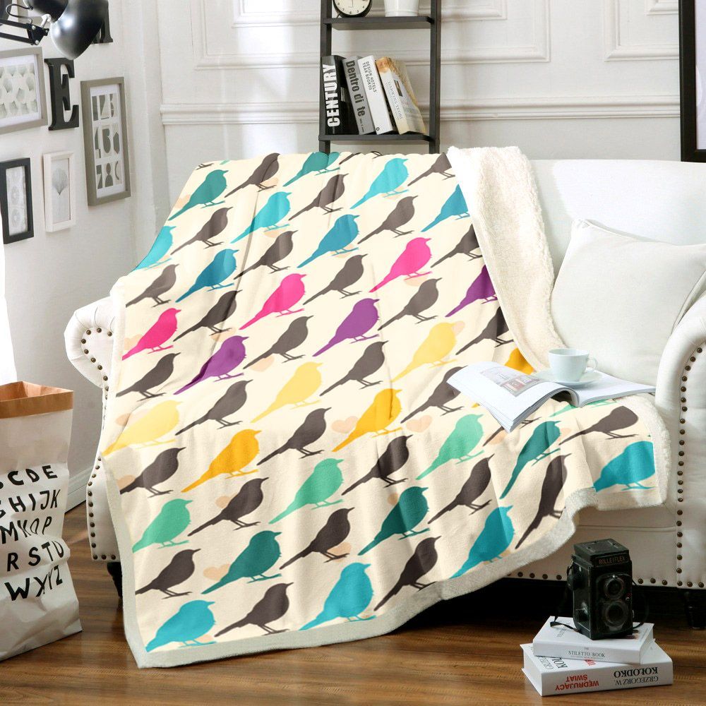 Bird Sherpa Fleece Blanket