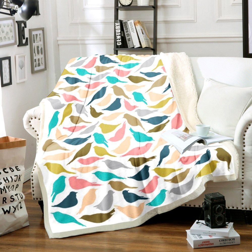 Bird Sherpa Fleece Blanket