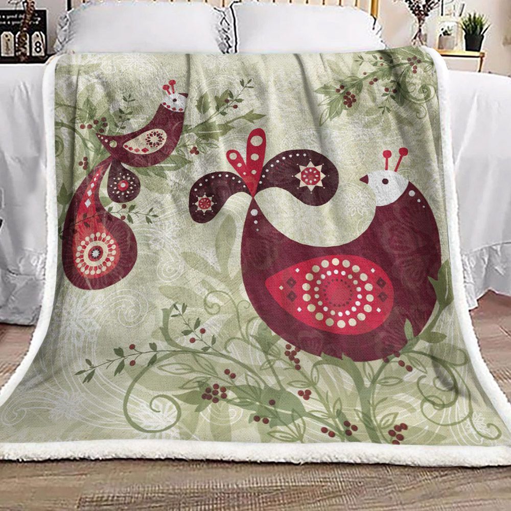 Bird Sherpa Fleece Blanket