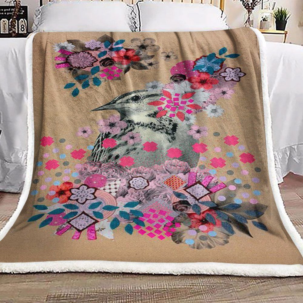Bird Sherpa Fleece Blanket