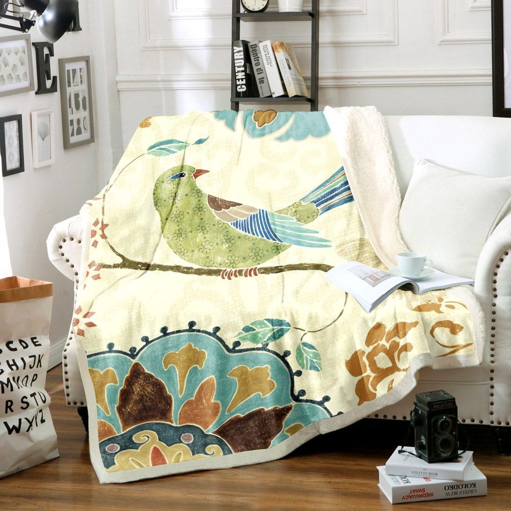 Bird Sherpa Fleece Blanket