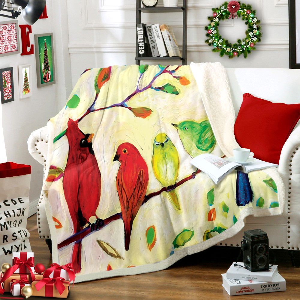 Bird Sherpa Fleece Blanket