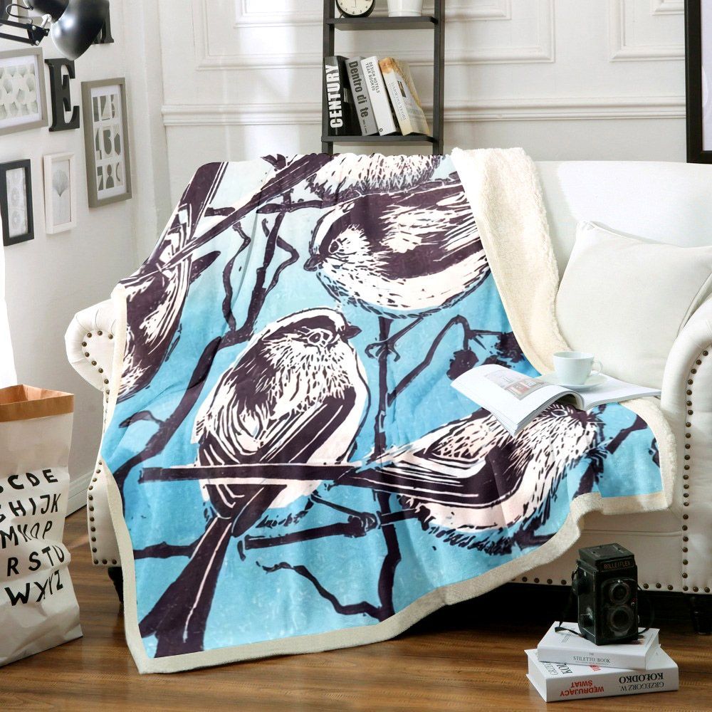 Bird Sherpa Fleece Blanket