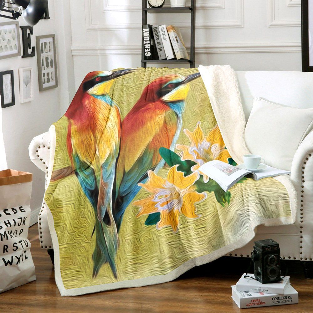 Bird Sherpa Fleece Blanket