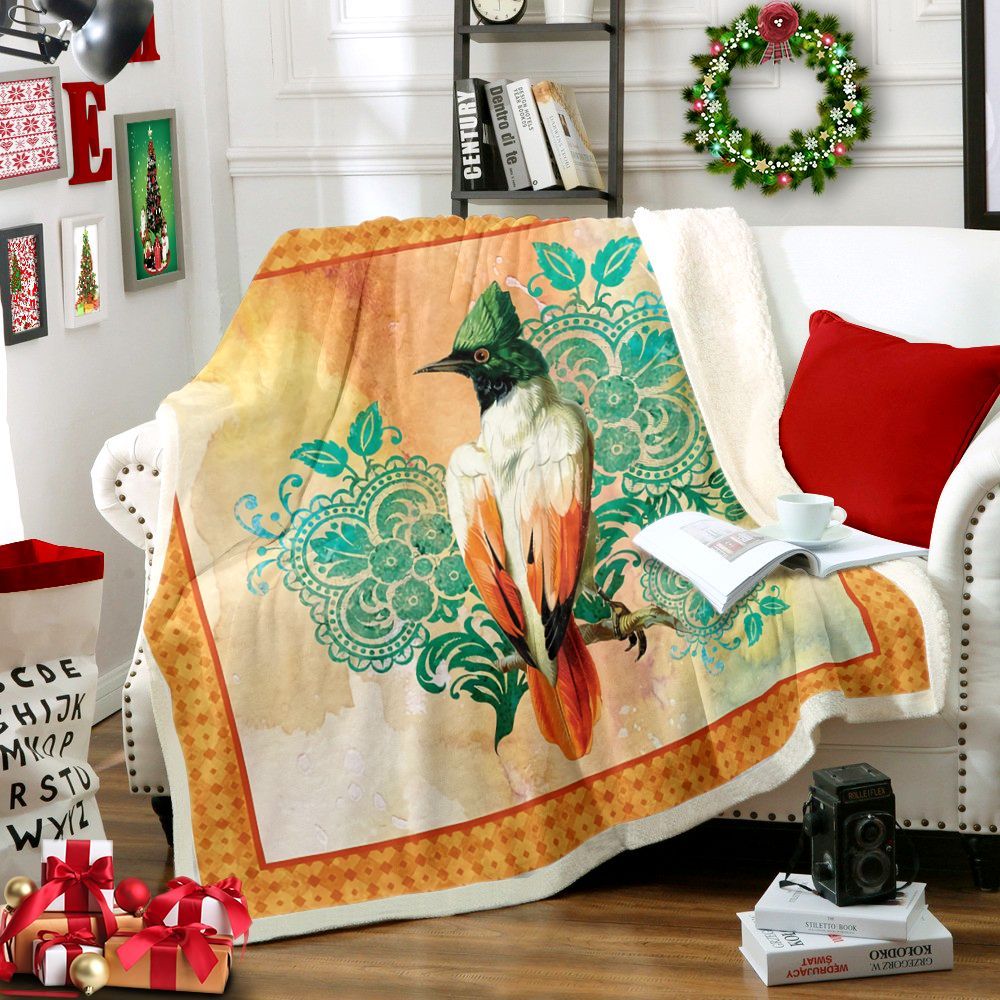 Bird Sherpa Fleece Blanket