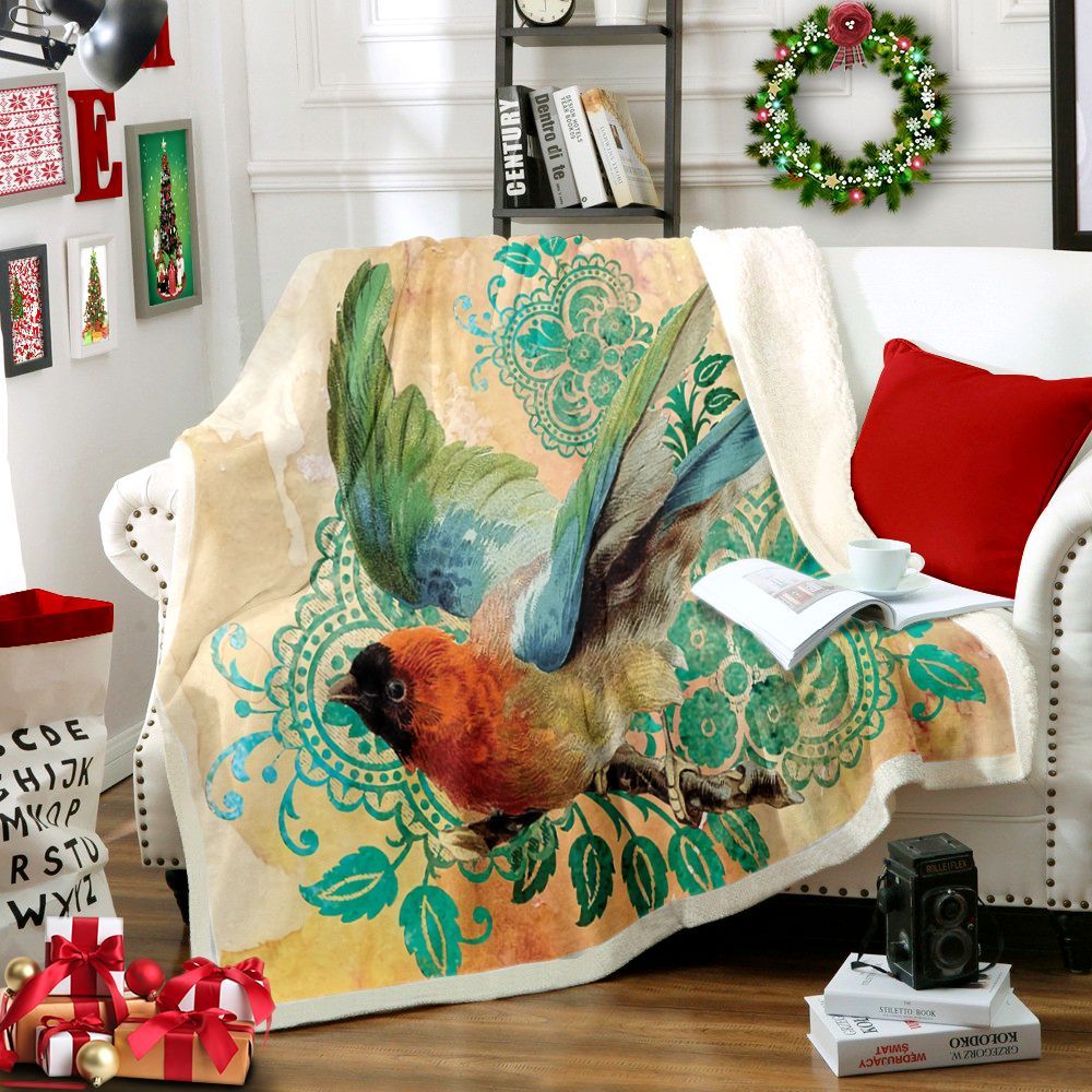 Bird Sherpa Fleece Blanket