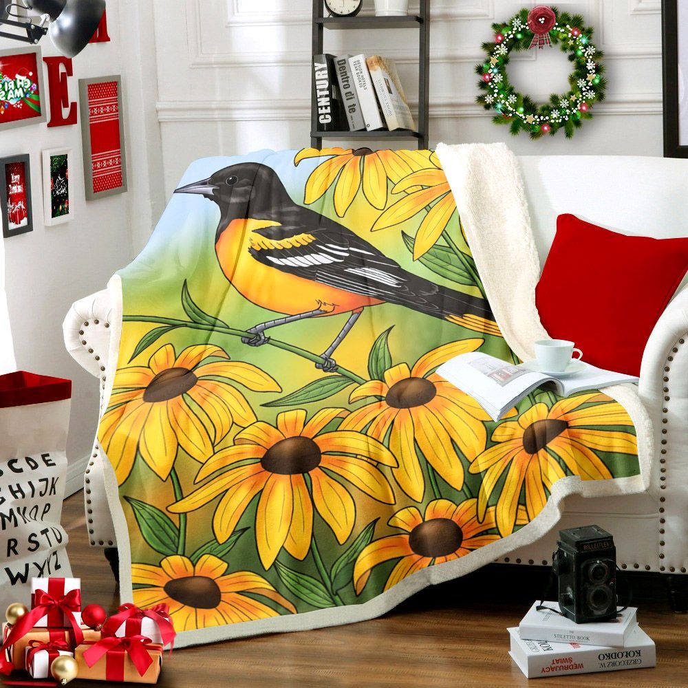 Bird Sherpa Fleece Blanket
