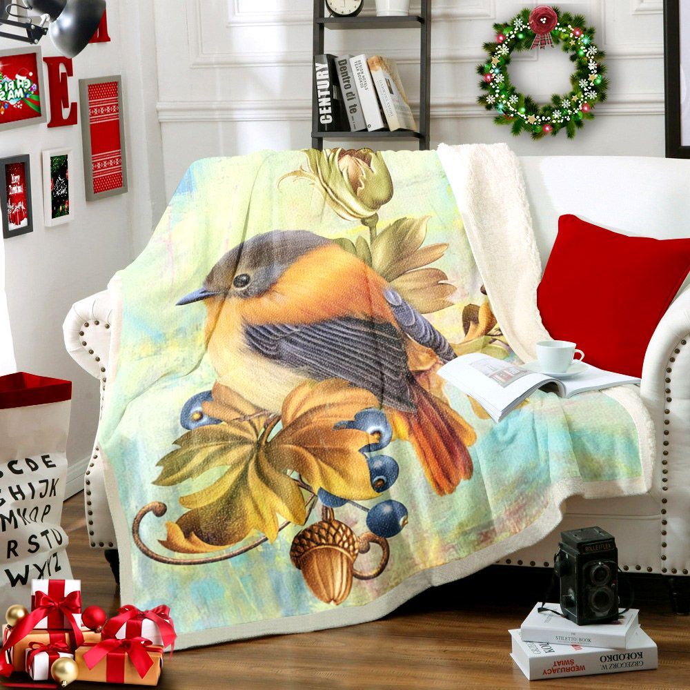 Bird Sherpa Fleece Blanket