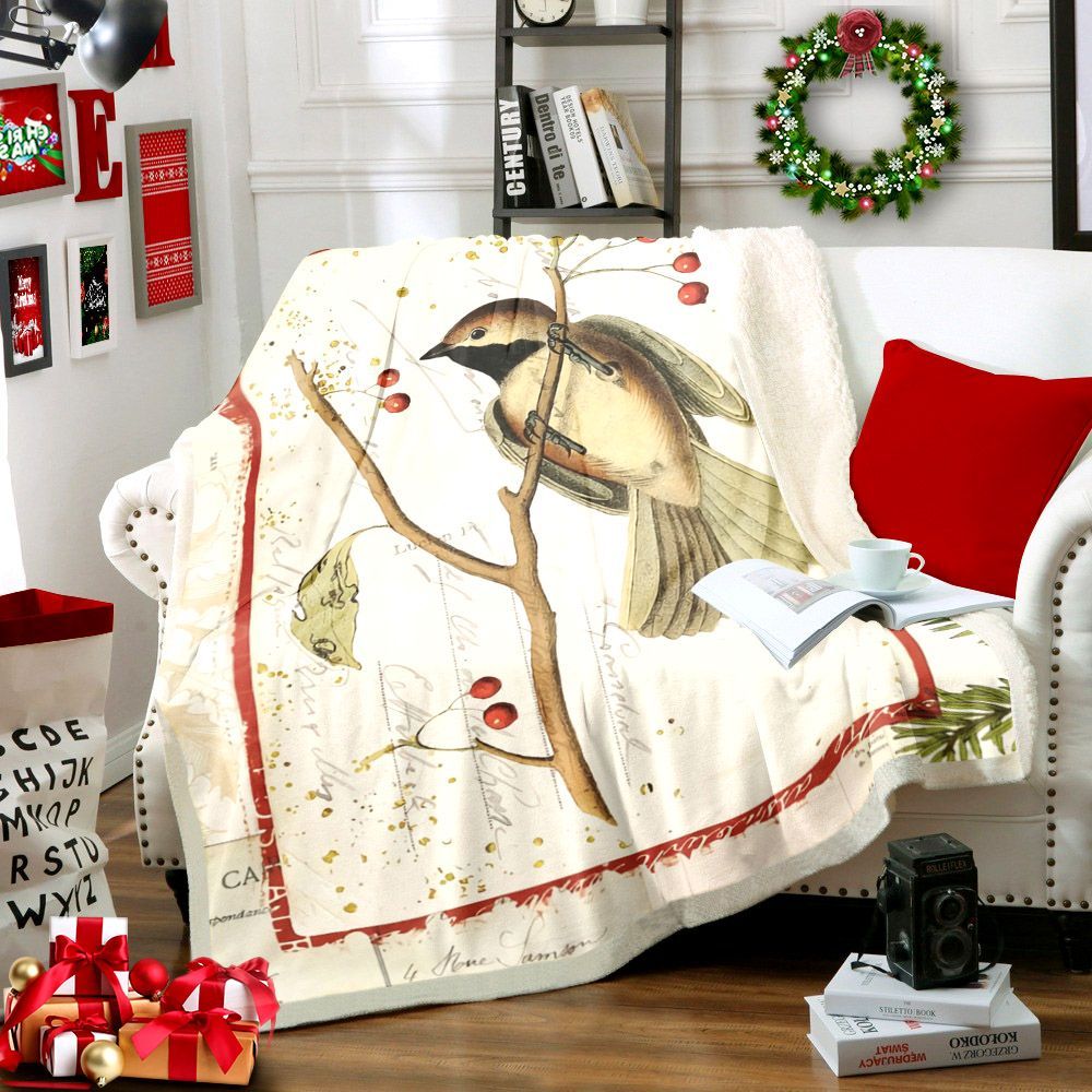 Bird Sherpa Fleece Blanket