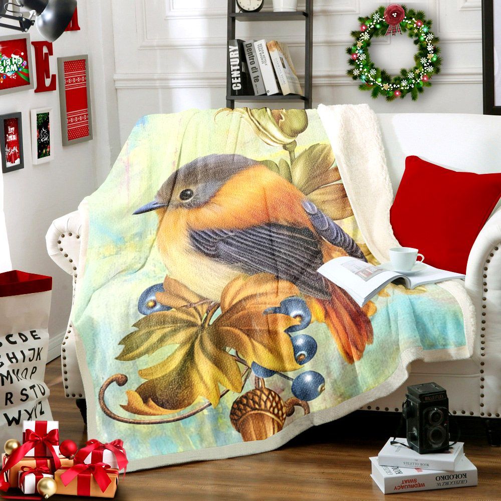 Bird Sherpa Fleece Blanket