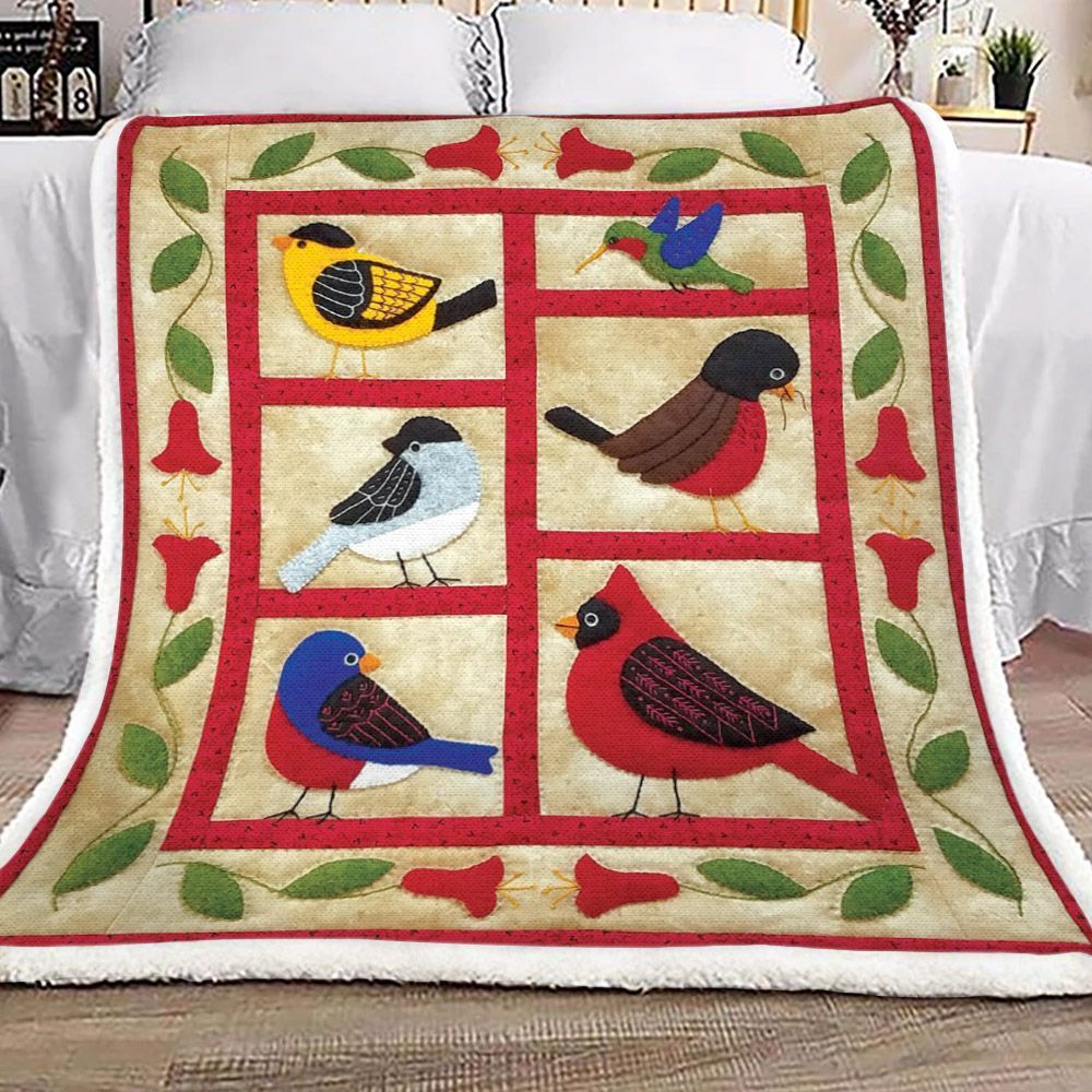 Bird Sherpa Fleece Blanket