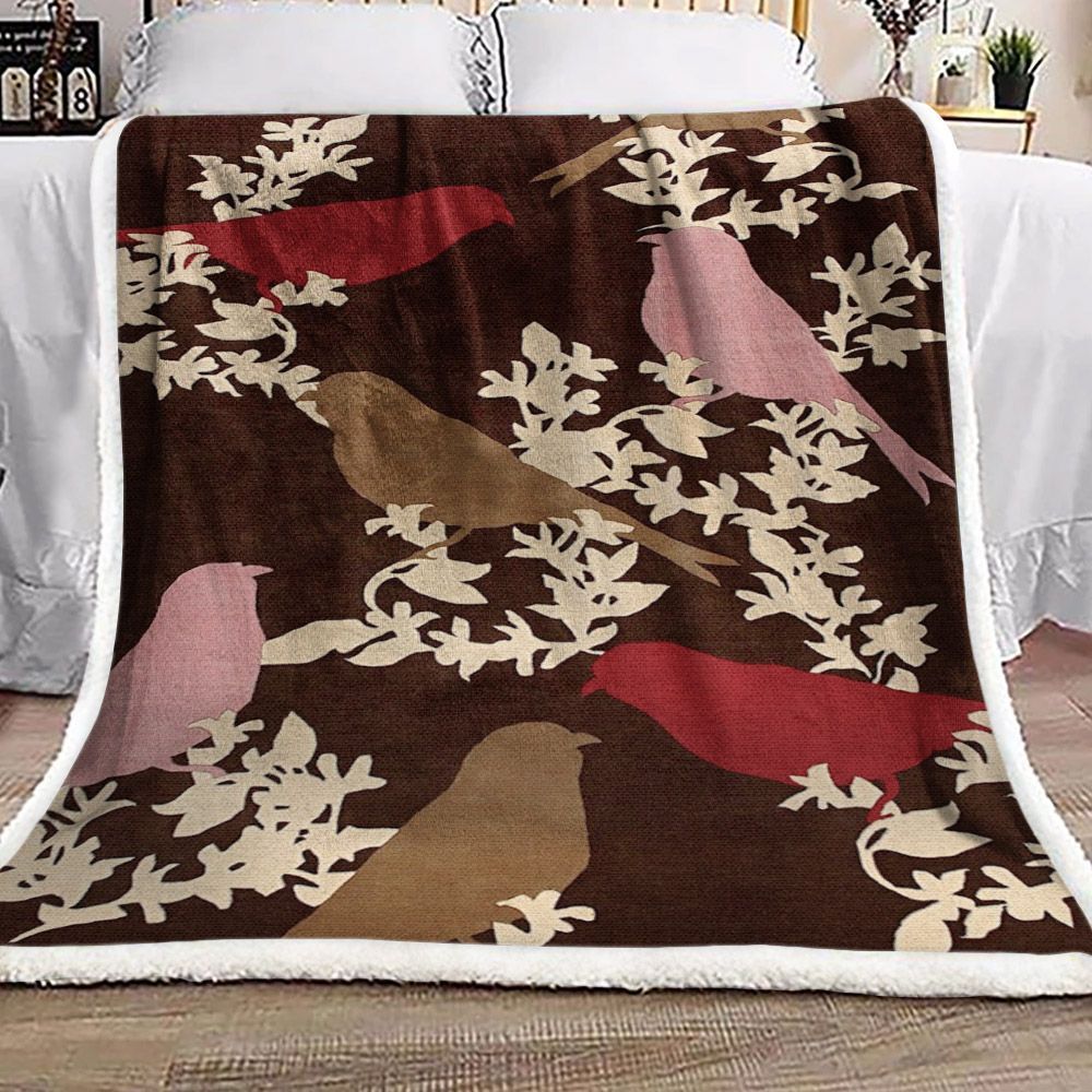 Bird Sherpa Fleece Blanket