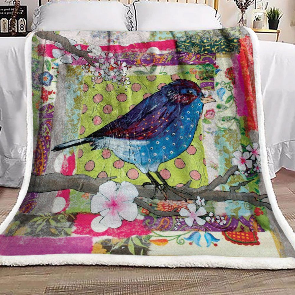 Bird Sherpa Fleece Blanket