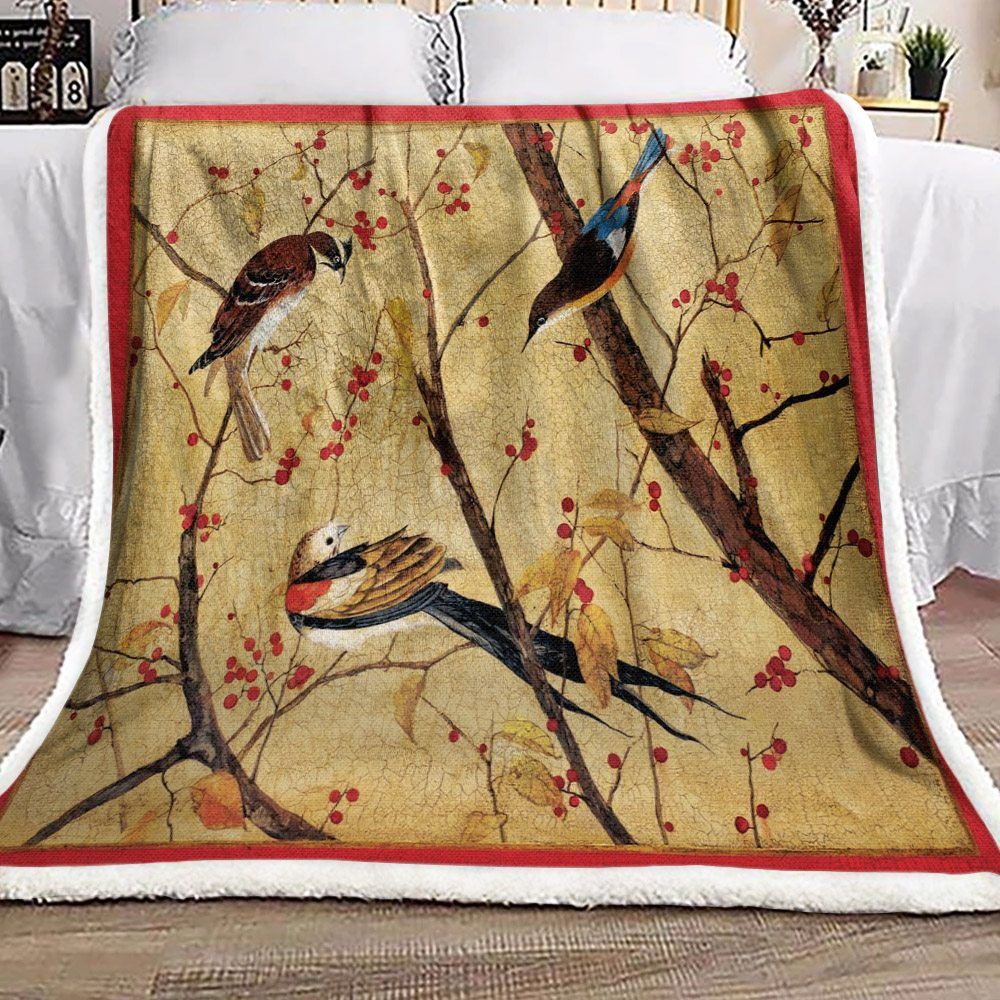Bird Sherpa Fleece Blanket