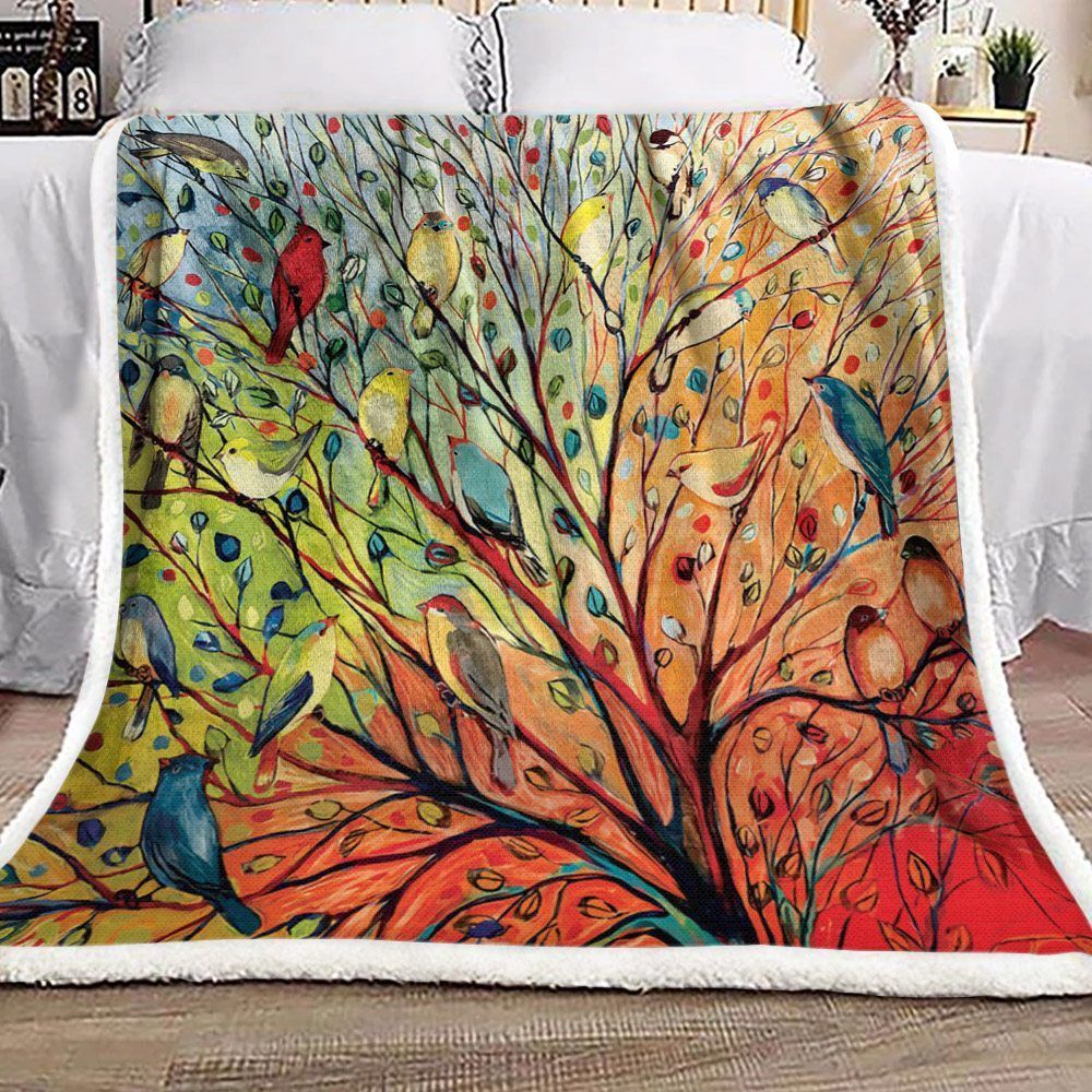 Bird Sherpa Fleece Blanket