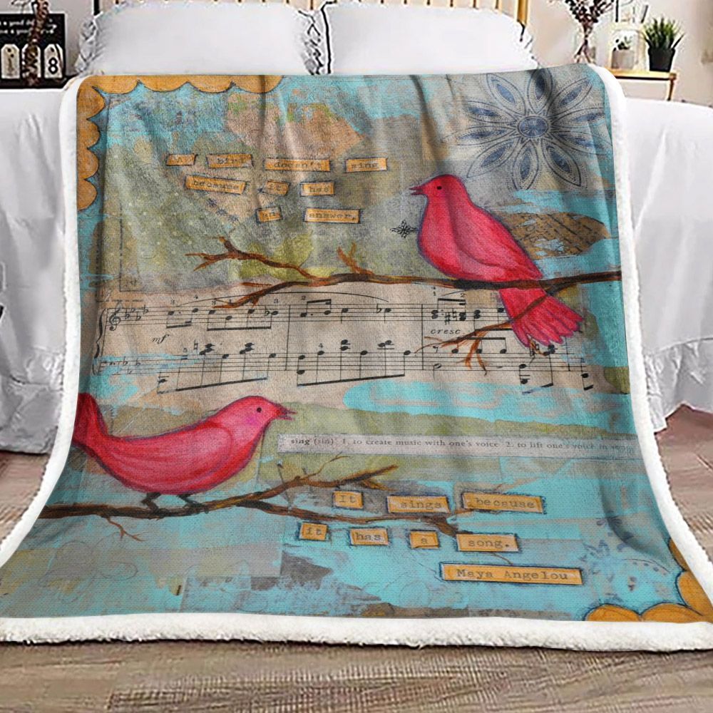 Bird Music Sherpa Fleece Blanket