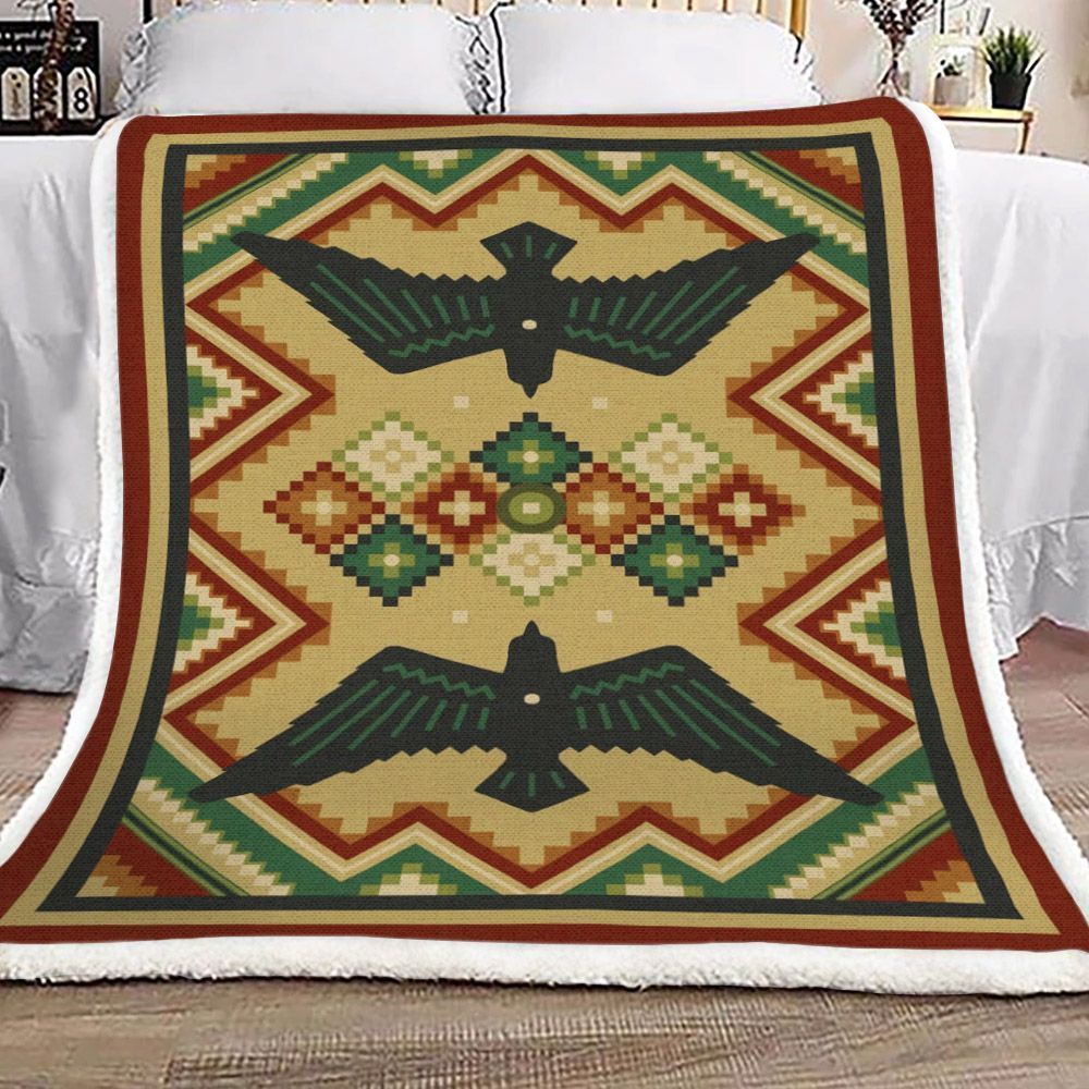 Bird Native American Sherpa Fleece Blanket