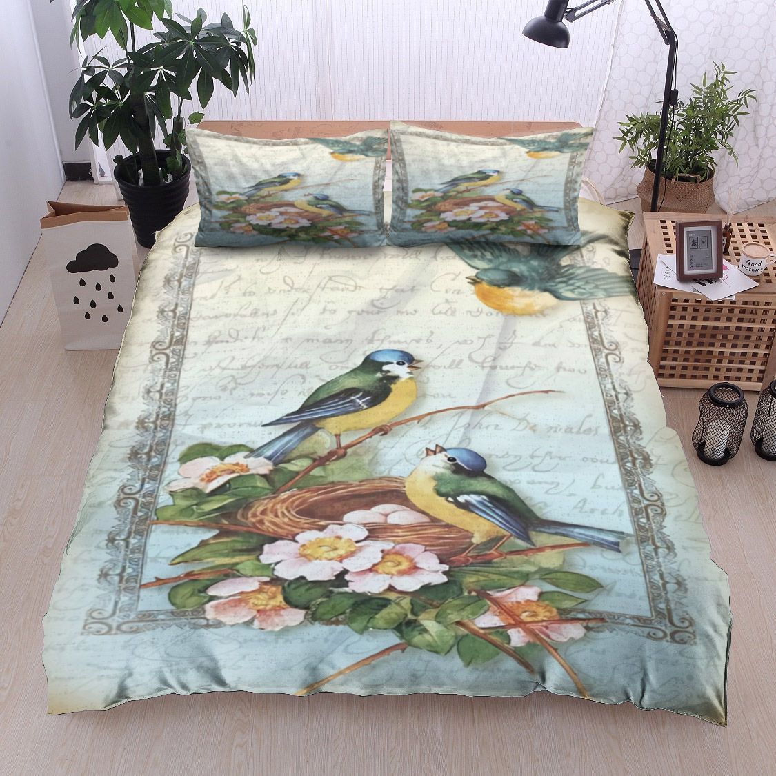 Bird Nest Flower Bedding Set