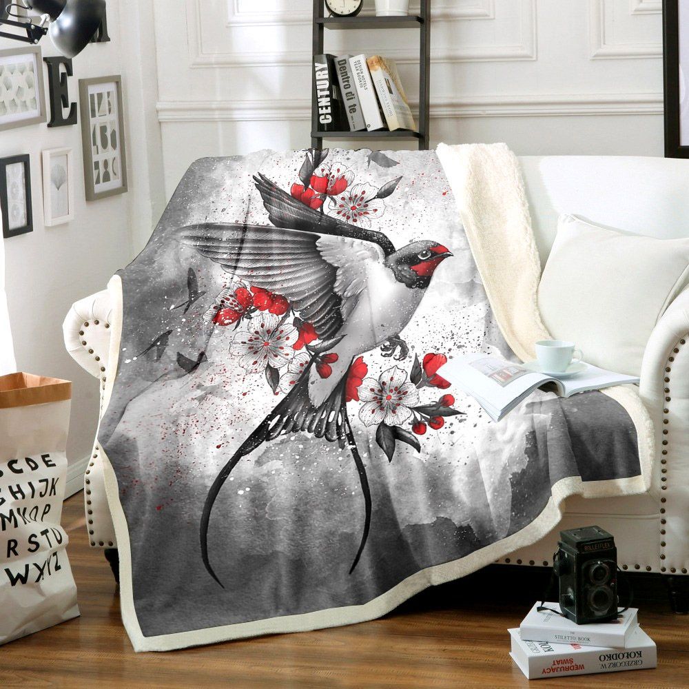 Bird Sherpa Fleece Blanket