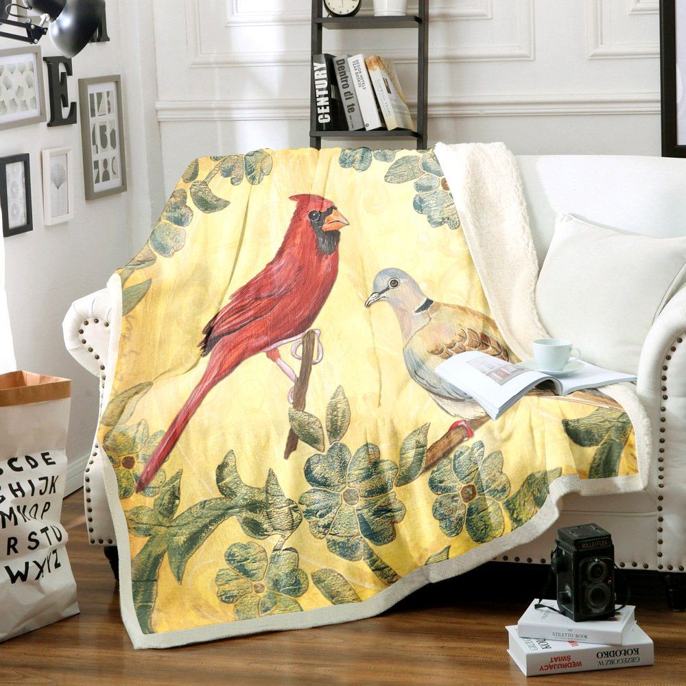 Bird Sherpa Fleece Blanket