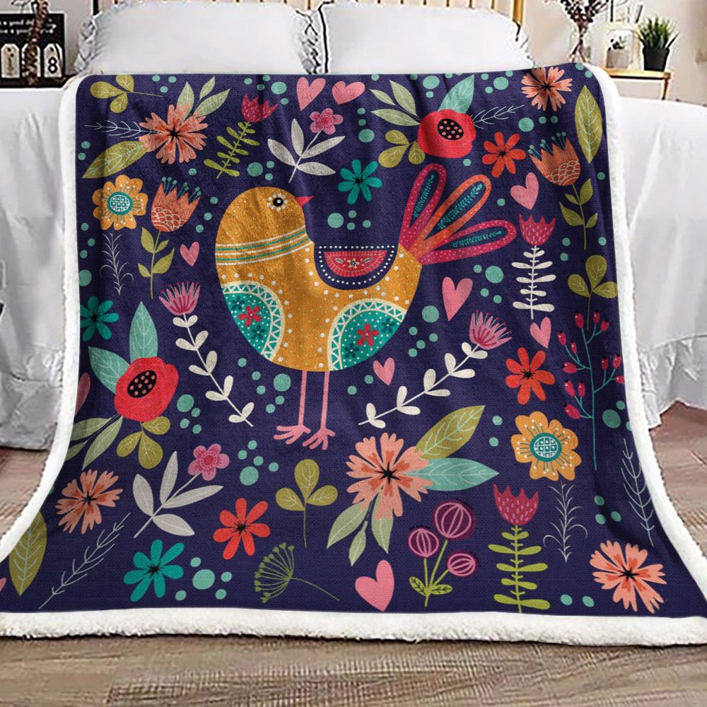Bird Sherpa Fleece Blanket