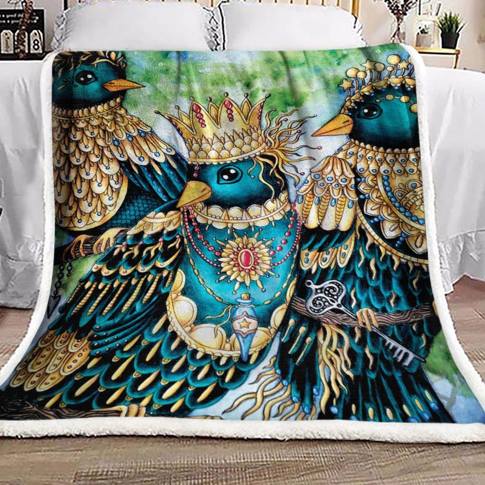 Bird Sherpa Fleece Blanket