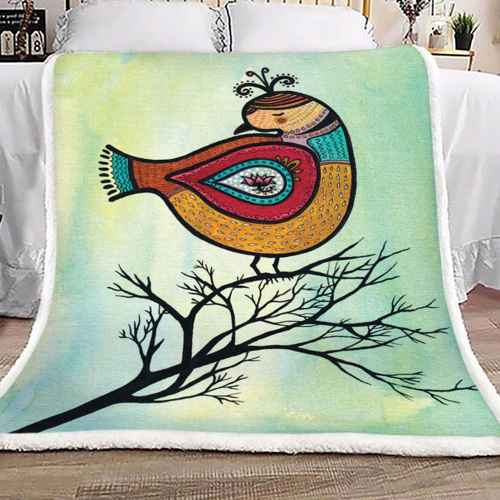 Bird Sherpa Fleece Blanket