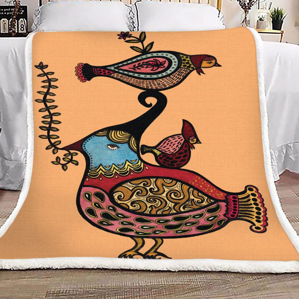 Bird Sherpa Fleece Blanket
