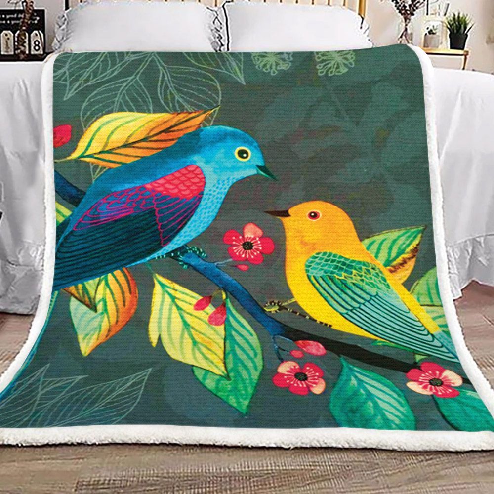 Bird Sherpa Fleece Blanket