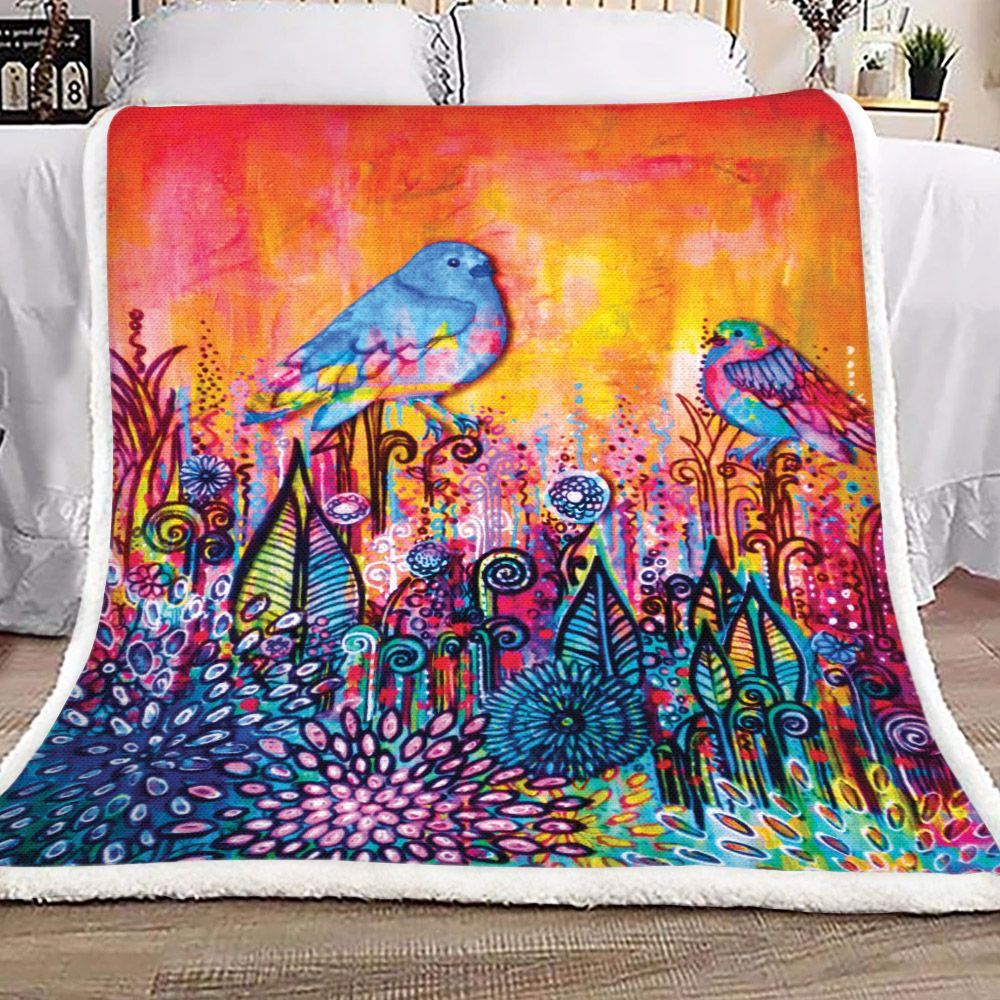 Bird Sherpa Fleece Blanket