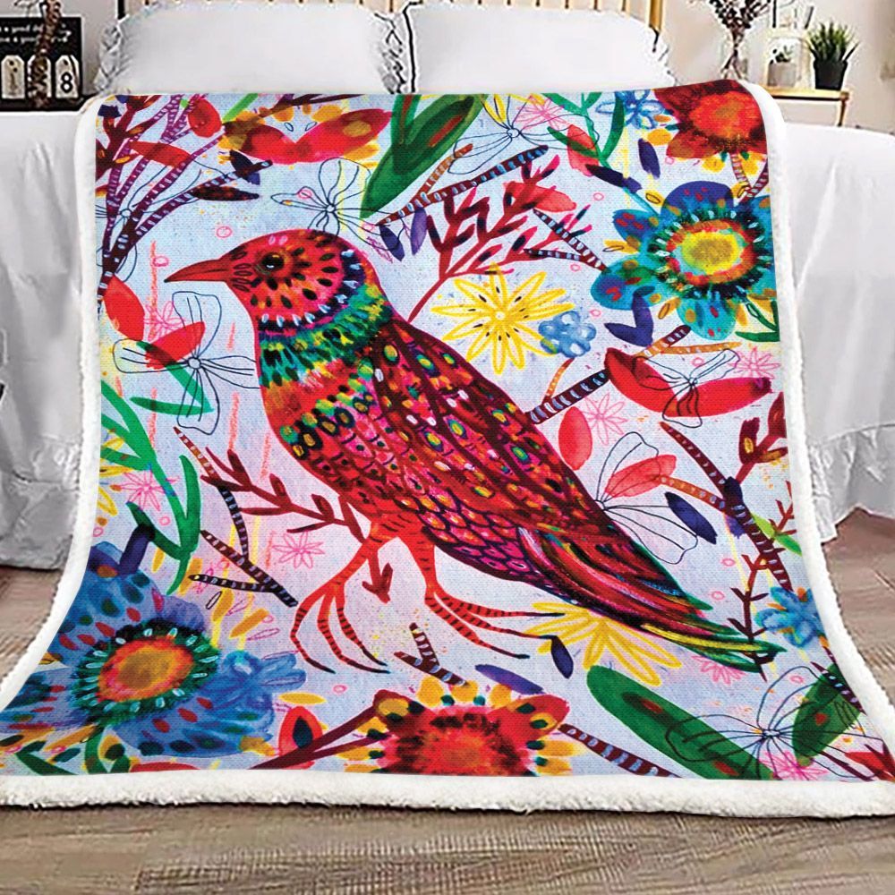 Bird Sherpa Fleece Blanket