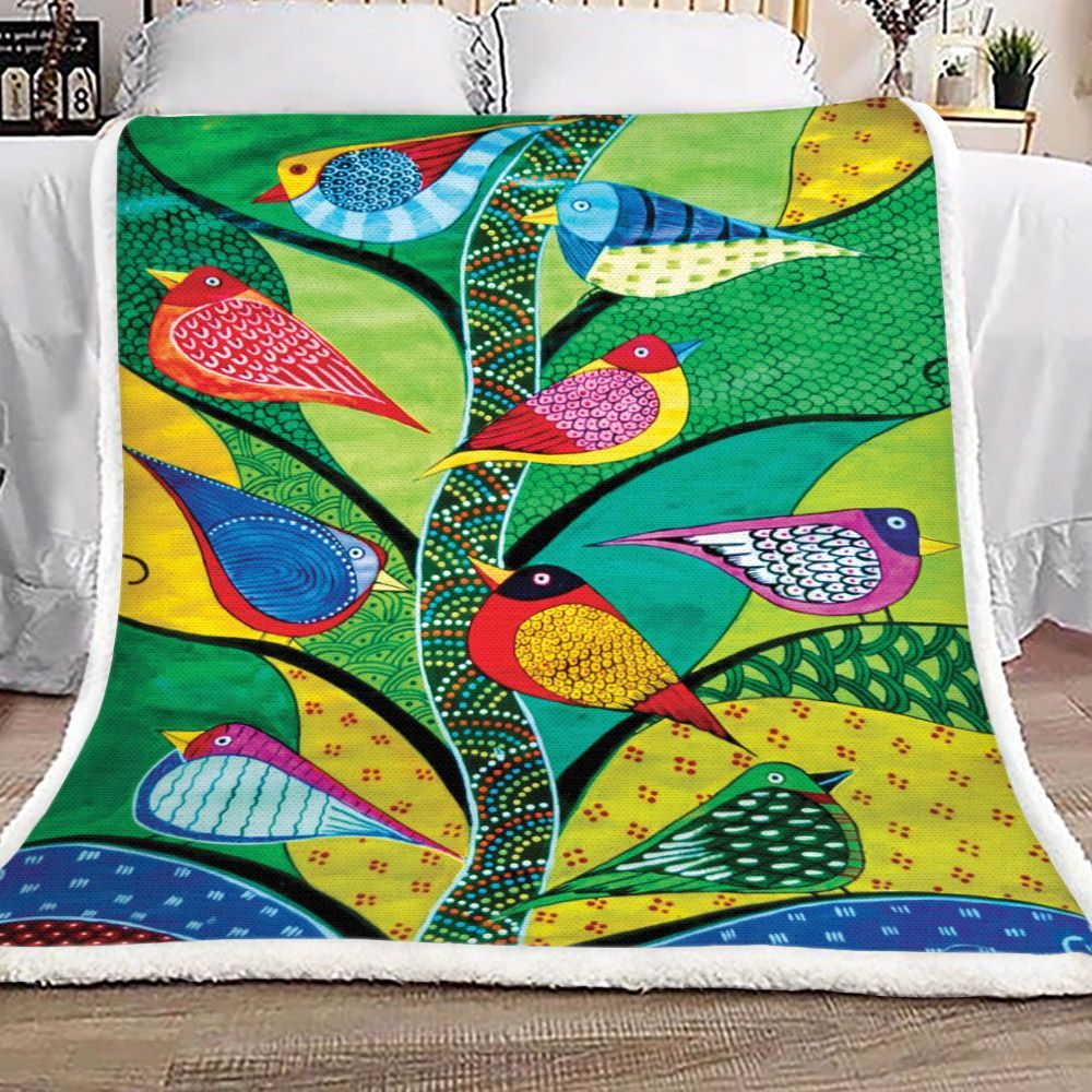 Bird Sherpa Fleece Blanket